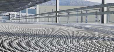 Befahrbare Gitterrost -Rampe